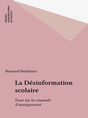 cover image of La Désinformation scolaire